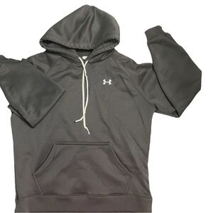 Under Armour hooded sweatshirt size XS black, fleece, long sleeves, chest logo